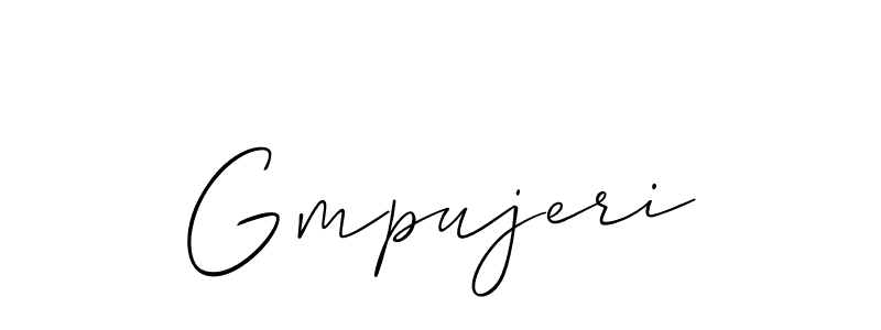 The best way (Allison_Script) to make a short signature is to pick only two or three words in your name. The name Gmpujeri include a total of six letters. For converting this name. Gmpujeri signature style 2 images and pictures png