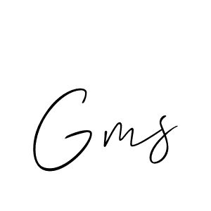 Make a beautiful signature design for name Gms. With this signature (Allison_Script) style, you can create a handwritten signature for free. Gms signature style 2 images and pictures png