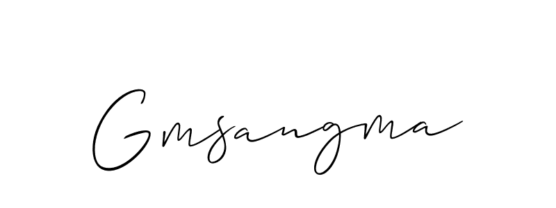 Make a short Gmsangma signature style. Manage your documents anywhere anytime using Allison_Script. Create and add eSignatures, submit forms, share and send files easily. Gmsangma signature style 2 images and pictures png