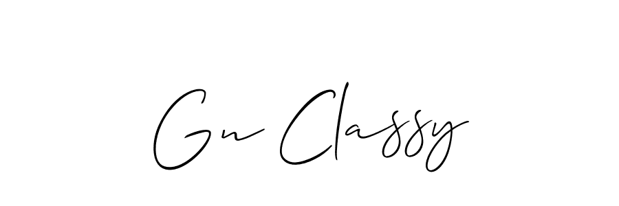 Design your own signature with our free online signature maker. With this signature software, you can create a handwritten (Allison_Script) signature for name Gn Classy. Gn Classy signature style 2 images and pictures png