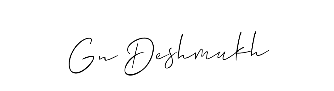 It looks lik you need a new signature style for name Gn Deshmukh. Design unique handwritten (Allison_Script) signature with our free signature maker in just a few clicks. Gn Deshmukh signature style 2 images and pictures png
