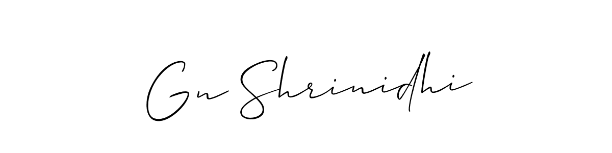 Make a short Gn Shrinidhi signature style. Manage your documents anywhere anytime using Allison_Script. Create and add eSignatures, submit forms, share and send files easily. Gn Shrinidhi signature style 2 images and pictures png