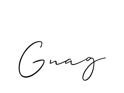 The best way (Allison_Script) to make a short signature is to pick only two or three words in your name. The name Gnag include a total of six letters. For converting this name. Gnag signature style 2 images and pictures png