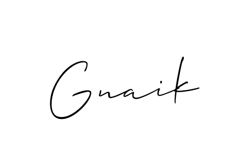 How to make Gnaik name signature. Use Allison_Script style for creating short signs online. This is the latest handwritten sign. Gnaik signature style 2 images and pictures png