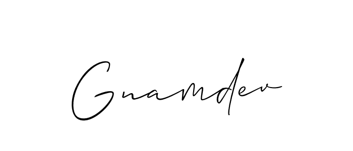 You should practise on your own different ways (Allison_Script) to write your name (Gnamdev) in signature. don't let someone else do it for you. Gnamdev signature style 2 images and pictures png