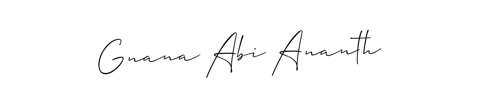 Make a short Gnana Abi Ananth signature style. Manage your documents anywhere anytime using Allison_Script. Create and add eSignatures, submit forms, share and send files easily. Gnana Abi Ananth signature style 2 images and pictures png