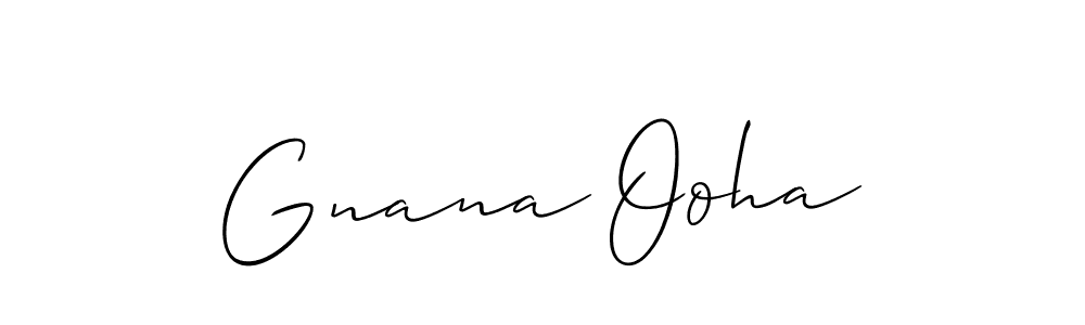 How to make Gnana Ooha signature? Allison_Script is a professional autograph style. Create handwritten signature for Gnana Ooha name. Gnana Ooha signature style 2 images and pictures png