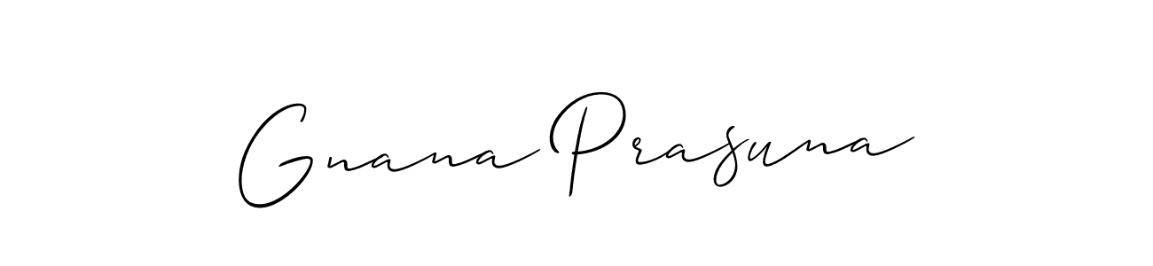 You can use this online signature creator to create a handwritten signature for the name Gnana Prasuna. This is the best online autograph maker. Gnana Prasuna signature style 2 images and pictures png