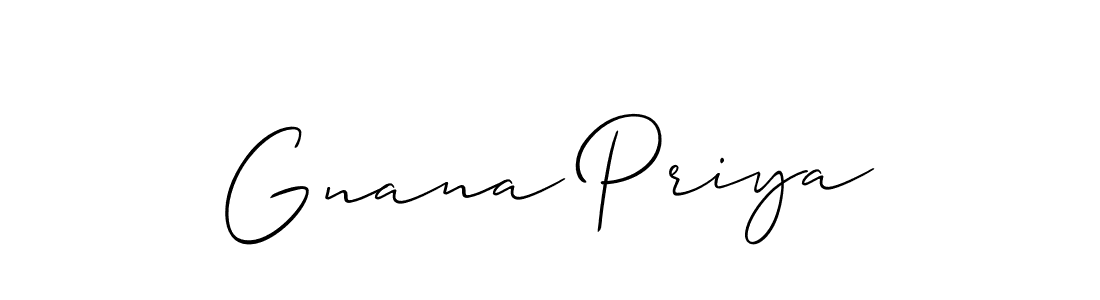 Create a beautiful signature design for name Gnana Priya. With this signature (Allison_Script) fonts, you can make a handwritten signature for free. Gnana Priya signature style 2 images and pictures png