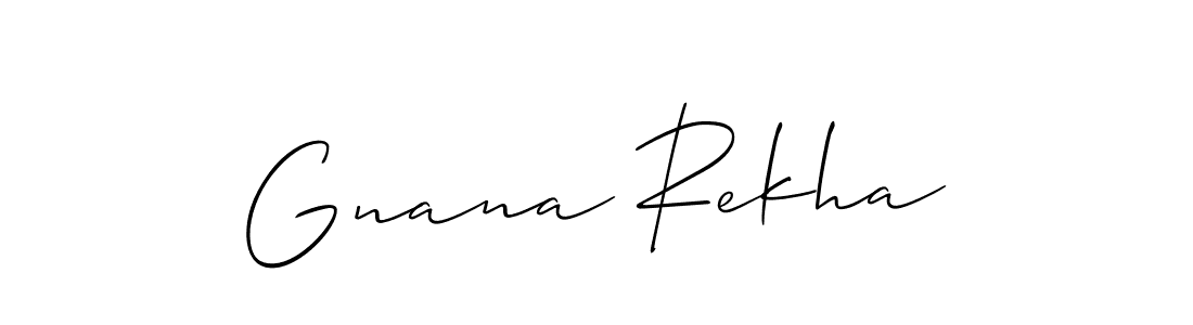 It looks lik you need a new signature style for name Gnana Rekha. Design unique handwritten (Allison_Script) signature with our free signature maker in just a few clicks. Gnana Rekha signature style 2 images and pictures png