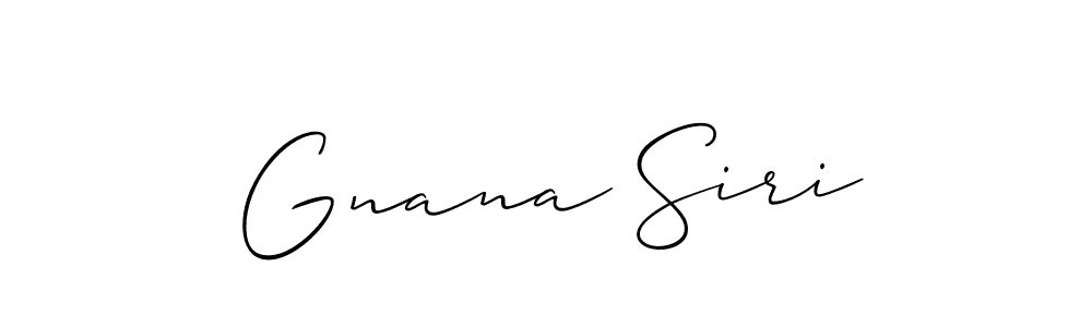 Make a beautiful signature design for name Gnana Siri. With this signature (Allison_Script) style, you can create a handwritten signature for free. Gnana Siri signature style 2 images and pictures png