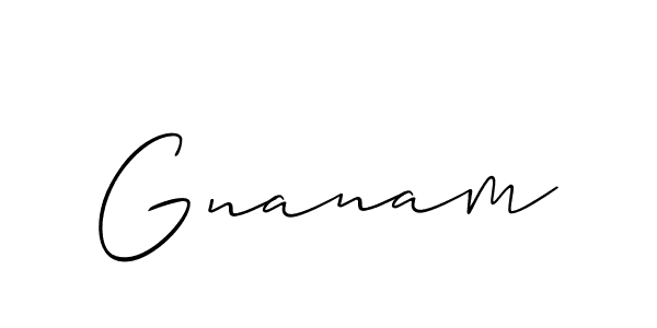 Gnanam stylish signature style. Best Handwritten Sign (Allison_Script) for my name. Handwritten Signature Collection Ideas for my name Gnanam. Gnanam signature style 2 images and pictures png