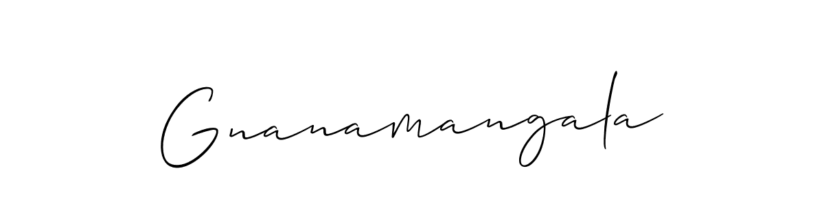 Use a signature maker to create a handwritten signature online. With this signature software, you can design (Allison_Script) your own signature for name Gnanamangala. Gnanamangala signature style 2 images and pictures png