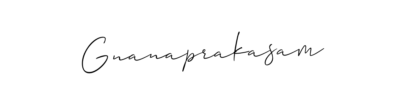 Also You can easily find your signature by using the search form. We will create Gnanaprakasam name handwritten signature images for you free of cost using Allison_Script sign style. Gnanaprakasam signature style 2 images and pictures png