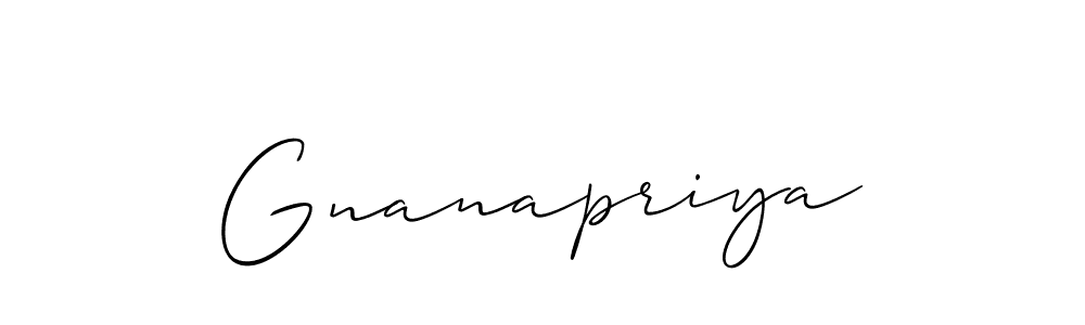 Design your own signature with our free online signature maker. With this signature software, you can create a handwritten (Allison_Script) signature for name Gnanapriya. Gnanapriya signature style 2 images and pictures png