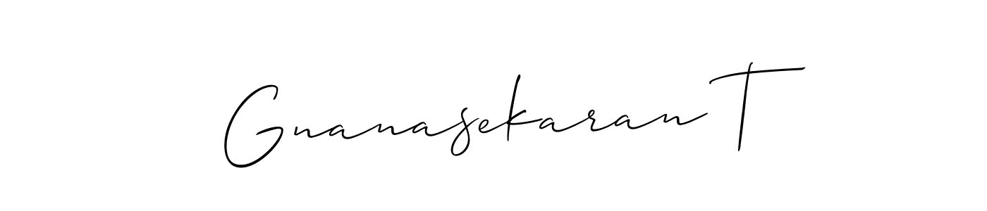 Design your own signature with our free online signature maker. With this signature software, you can create a handwritten (Allison_Script) signature for name Gnanasekaran T. Gnanasekaran T signature style 2 images and pictures png