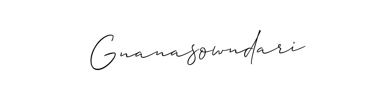 Create a beautiful signature design for name Gnanasowndari. With this signature (Allison_Script) fonts, you can make a handwritten signature for free. Gnanasowndari signature style 2 images and pictures png