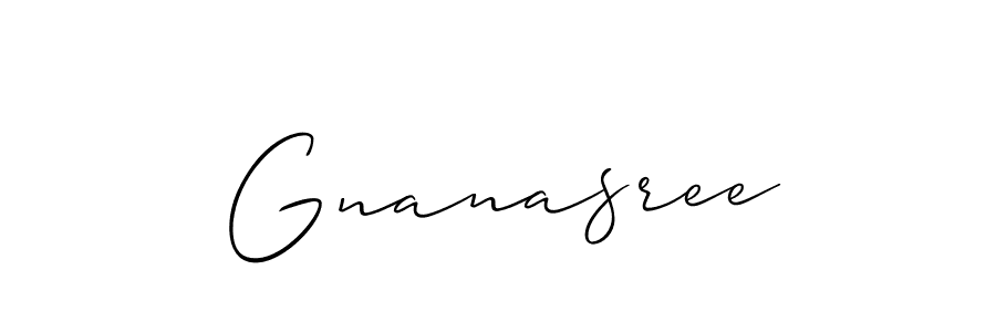 Make a beautiful signature design for name Gnanasree. With this signature (Allison_Script) style, you can create a handwritten signature for free. Gnanasree signature style 2 images and pictures png