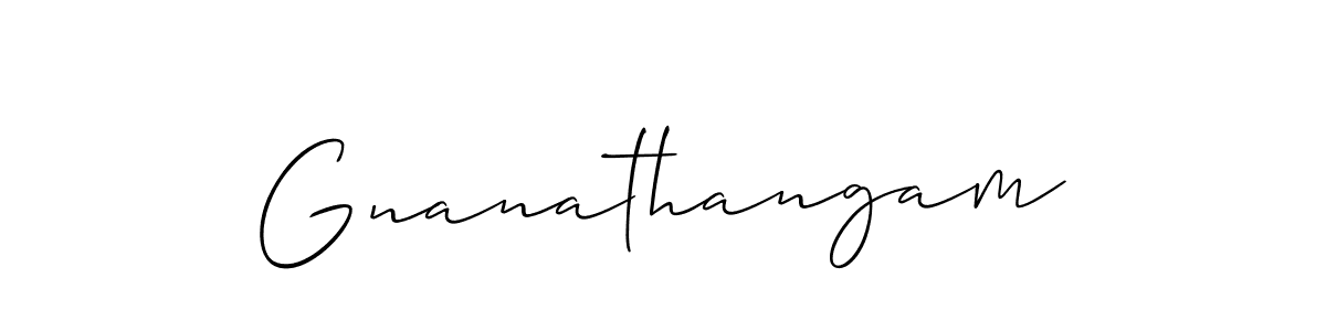 Allison_Script is a professional signature style that is perfect for those who want to add a touch of class to their signature. It is also a great choice for those who want to make their signature more unique. Get Gnanathangam name to fancy signature for free. Gnanathangam signature style 2 images and pictures png