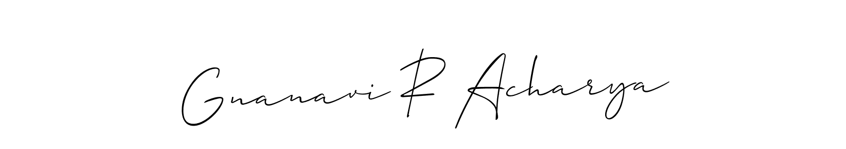 How to Draw Gnanavi R Acharya signature style? Allison_Script is a latest design signature styles for name Gnanavi R Acharya. Gnanavi R Acharya signature style 2 images and pictures png