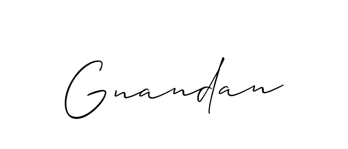 if you are searching for the best signature style for your name Gnandan. so please give up your signature search. here we have designed multiple signature styles  using Allison_Script. Gnandan signature style 2 images and pictures png