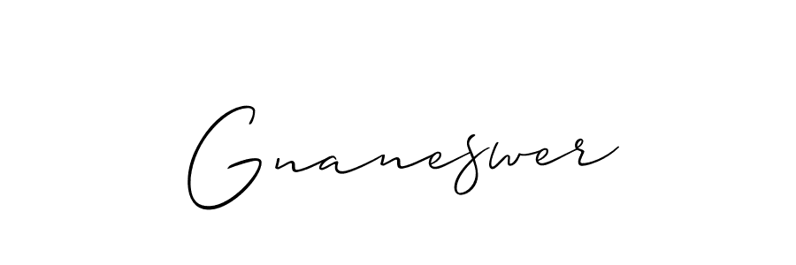 Make a beautiful signature design for name Gnaneswer. With this signature (Allison_Script) style, you can create a handwritten signature for free. Gnaneswer signature style 2 images and pictures png