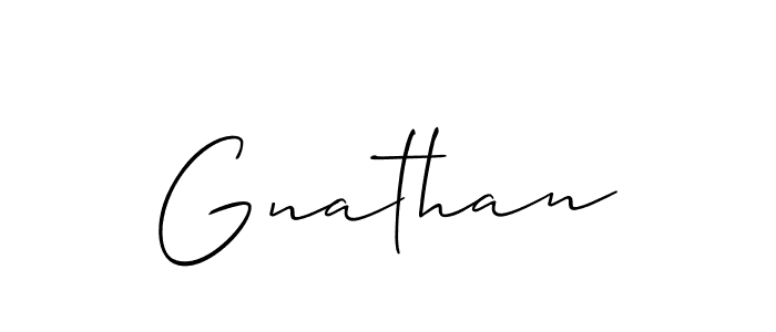 How to make Gnathan signature? Allison_Script is a professional autograph style. Create handwritten signature for Gnathan name. Gnathan signature style 2 images and pictures png