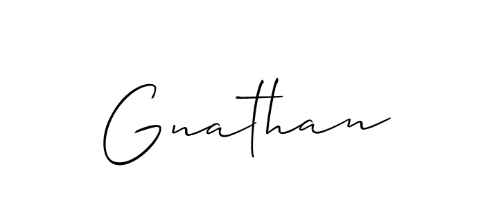 How to make Gnathan signature? Allison_Script is a professional autograph style. Create handwritten signature for Gnathan name. Gnathan signature style 2 images and pictures png