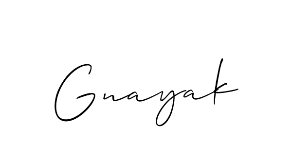 Design your own signature with our free online signature maker. With this signature software, you can create a handwritten (Allison_Script) signature for name Gnayak. Gnayak signature style 2 images and pictures png
