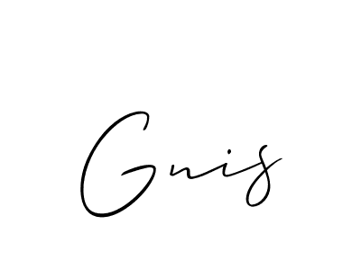 How to Draw Gnis signature style? Allison_Script is a latest design signature styles for name Gnis. Gnis signature style 2 images and pictures png