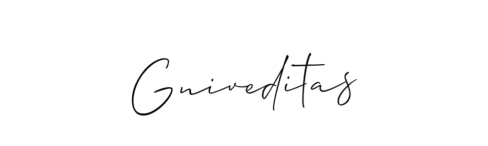 Similarly Allison_Script is the best handwritten signature design. Signature creator online .You can use it as an online autograph creator for name Gniveditas. Gniveditas signature style 2 images and pictures png