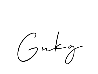 if you are searching for the best signature style for your name Gnkg. so please give up your signature search. here we have designed multiple signature styles  using Allison_Script. Gnkg signature style 2 images and pictures png