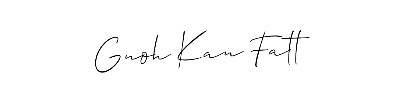 How to Draw Gnoh Kan Fatt signature style? Allison_Script is a latest design signature styles for name Gnoh Kan Fatt. Gnoh Kan Fatt signature style 2 images and pictures png