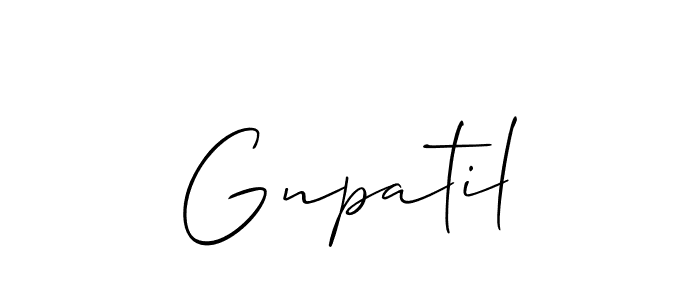 How to make Gnpatil signature? Allison_Script is a professional autograph style. Create handwritten signature for Gnpatil name. Gnpatil signature style 2 images and pictures png