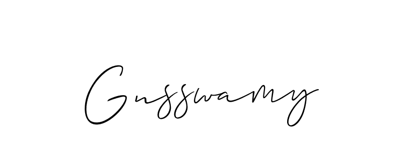 Make a short Gnsswamy signature style. Manage your documents anywhere anytime using Allison_Script. Create and add eSignatures, submit forms, share and send files easily. Gnsswamy signature style 2 images and pictures png