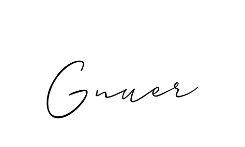Create a beautiful signature design for name Gnuer. With this signature (Allison_Script) fonts, you can make a handwritten signature for free. Gnuer signature style 2 images and pictures png