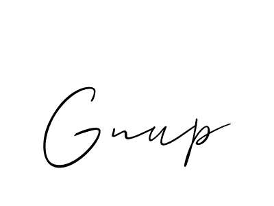 Create a beautiful signature design for name Gnup. With this signature (Allison_Script) fonts, you can make a handwritten signature for free. Gnup signature style 2 images and pictures png