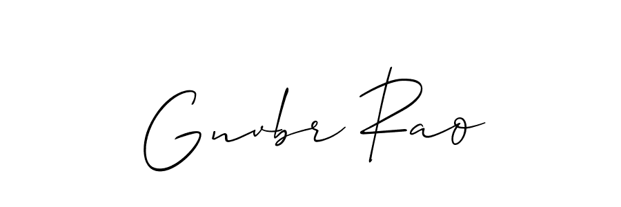 How to make Gnvbr Rao name signature. Use Allison_Script style for creating short signs online. This is the latest handwritten sign. Gnvbr Rao signature style 2 images and pictures png
