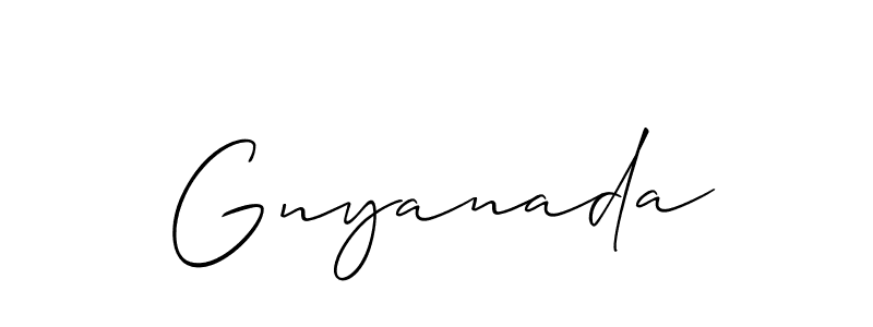 Use a signature maker to create a handwritten signature online. With this signature software, you can design (Allison_Script) your own signature for name Gnyanada. Gnyanada signature style 2 images and pictures png