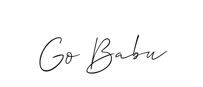if you are searching for the best signature style for your name Go Babu. so please give up your signature search. here we have designed multiple signature styles  using Allison_Script. Go Babu signature style 2 images and pictures png