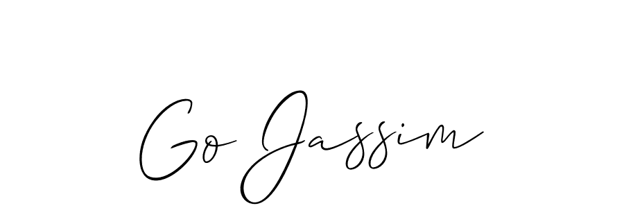 The best way (Allison_Script) to make a short signature is to pick only two or three words in your name. The name Go Jassim include a total of six letters. For converting this name. Go Jassim signature style 2 images and pictures png