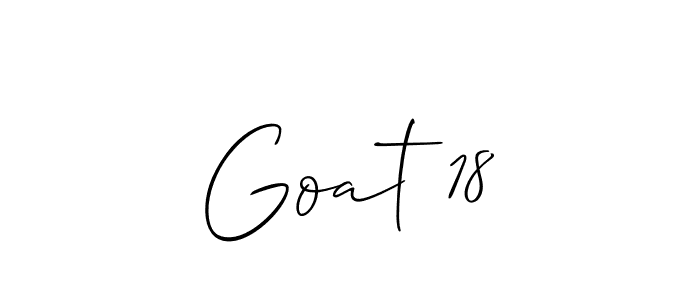 Also You can easily find your signature by using the search form. We will create Goat 18 name handwritten signature images for you free of cost using Allison_Script sign style. Goat 18 signature style 2 images and pictures png