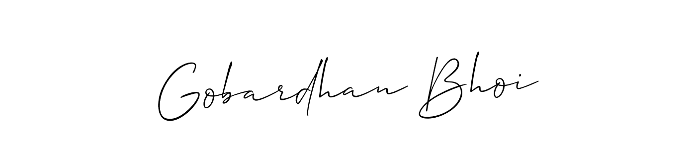 Create a beautiful signature design for name Gobardhan Bhoi. With this signature (Allison_Script) fonts, you can make a handwritten signature for free. Gobardhan Bhoi signature style 2 images and pictures png