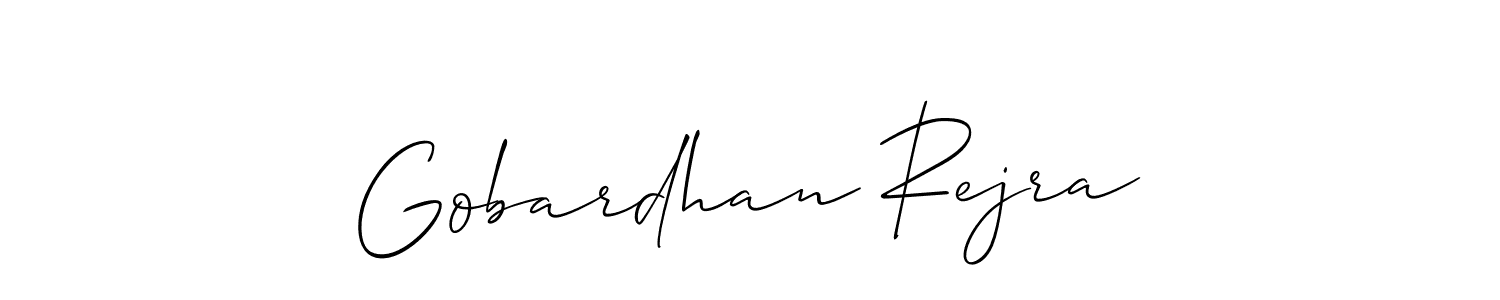 Similarly Allison_Script is the best handwritten signature design. Signature creator online .You can use it as an online autograph creator for name Gobardhan Rejra. Gobardhan Rejra signature style 2 images and pictures png