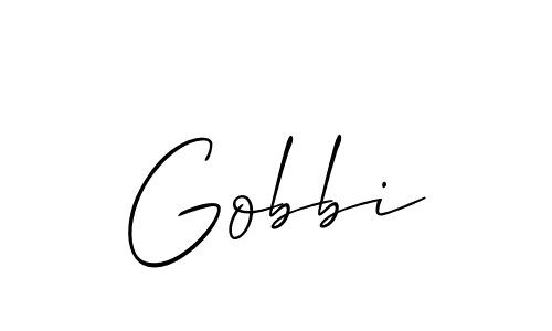 Use a signature maker to create a handwritten signature online. With this signature software, you can design (Allison_Script) your own signature for name Gobbi. Gobbi signature style 2 images and pictures png