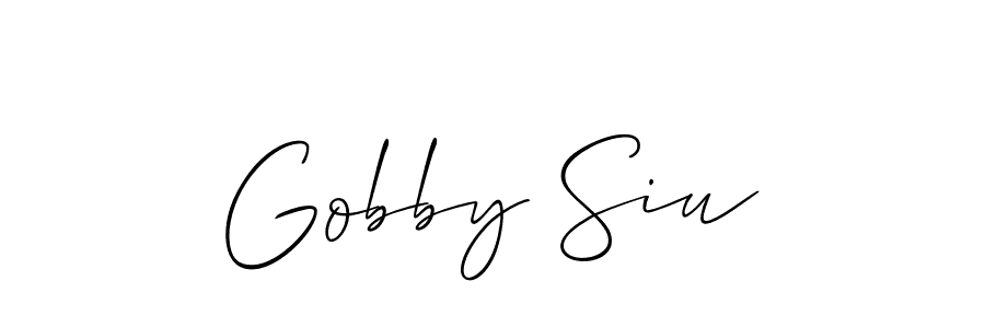 You should practise on your own different ways (Allison_Script) to write your name (Gobby Siu) in signature. don't let someone else do it for you. Gobby Siu signature style 2 images and pictures png