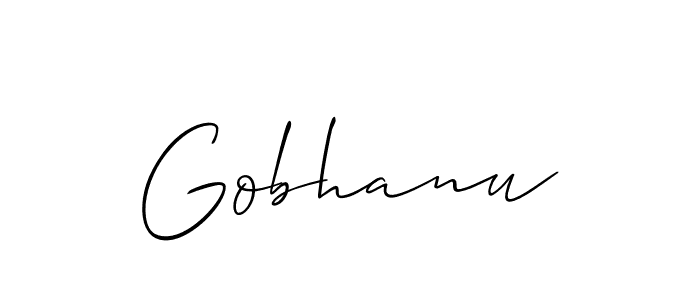 Create a beautiful signature design for name Gobhanu. With this signature (Allison_Script) fonts, you can make a handwritten signature for free. Gobhanu signature style 2 images and pictures png