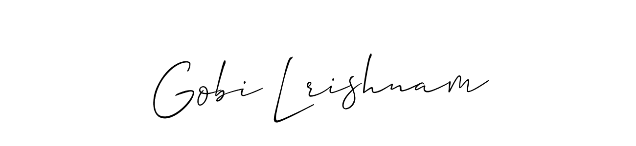 Also we have Gobi Lrishnam name is the best signature style. Create professional handwritten signature collection using Allison_Script autograph style. Gobi Lrishnam signature style 2 images and pictures png