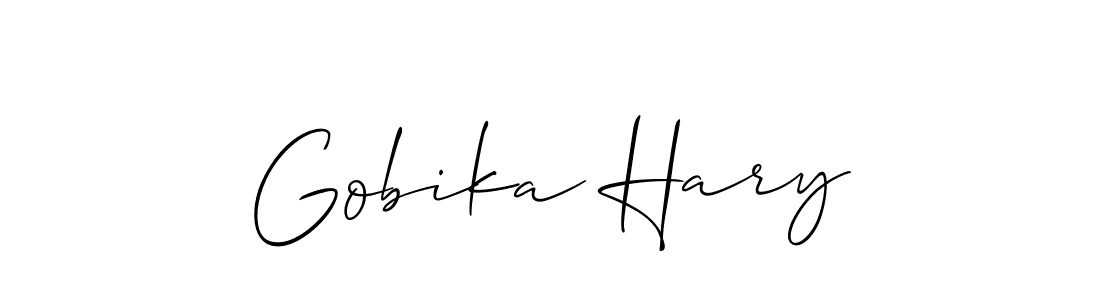 How to make Gobika Hary signature? Allison_Script is a professional autograph style. Create handwritten signature for Gobika Hary name. Gobika Hary signature style 2 images and pictures png