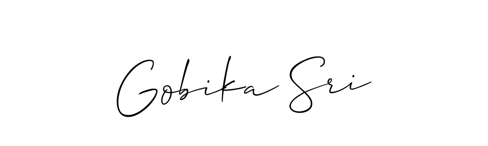 Make a beautiful signature design for name Gobika Sri. With this signature (Allison_Script) style, you can create a handwritten signature for free. Gobika Sri signature style 2 images and pictures png